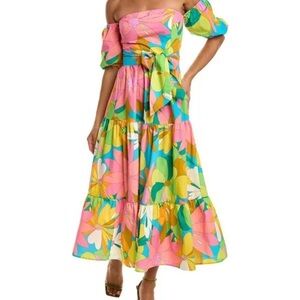 Vibrant Strapless Floral Dress